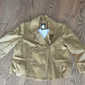 J. Crew Womens Cropped Pea Coat Vintage Unworn 10 Khaki British Millerain Co.